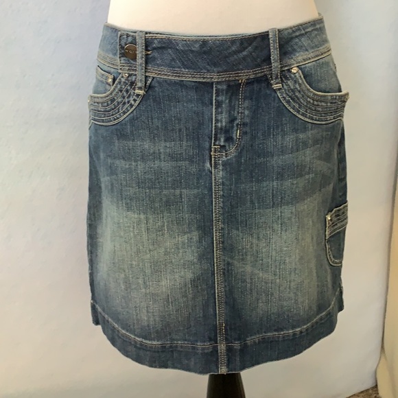 blanc noir Dresses & Skirts - NOIR Denim Bling Mini Skirt